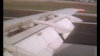 Dan-Air London BAC One Eleven.  Landing (wing view)