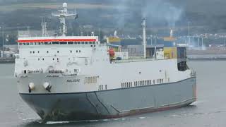 MELUSINE ..Ro-Ro Cargo Ship.. Cork- Zeebrugge. Outward bound in lower Cork harbour on 16/09/2021.