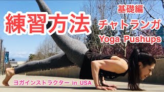 【チャトランガダンダーサナ】基礎編 Chaturanga Dandasana Basic Edition チャレンジヨガプシュアップ 初心者 Beginner OK ヨガポーズ