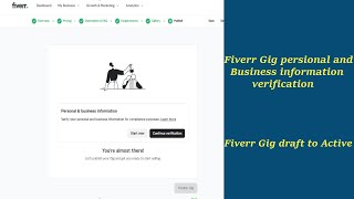 Fiverr Gig personal and business information verification. Fiverr Gig draft to active 2024.