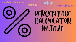 Percentage Calculator in Java