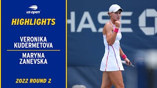 Veronika Kudermetova vs. Maryna Zanevska Highlights | 2022 US Open Round 2