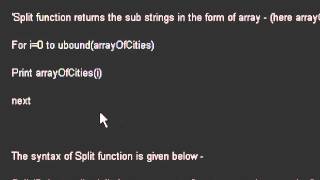 Split function in QTP with example