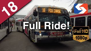 SEPTA Route 18 to Fox Chase FULL RIDE - 2015 NovaBus LFS Artic