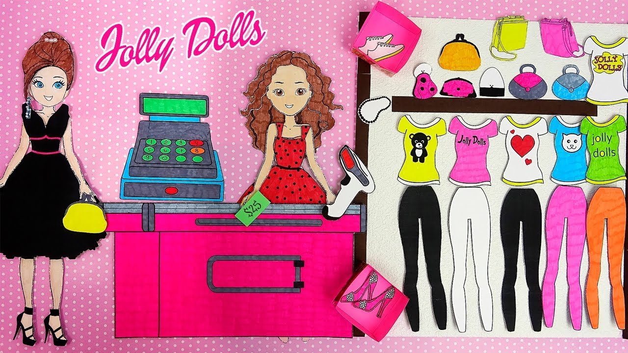 Paper Dolls Shopping New Clothes & DIY Accessories - YouTube