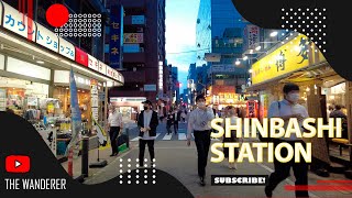 Walking around Shimbashi Station 【新橋】/ Tokyo with original sound Japan 4K 60 Fps