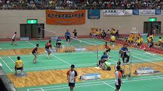 2015年IH バドミントン 男子 学校対抗 決勝 東大阪大柏原（大阪）vs 埼玉栄（埼玉）1