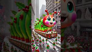 ❤️🐛 Evolution of Caterpillar: Christmas Star of the Holiday Parade 🎄✨ #cat #cute #love #shorts