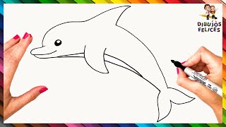 Cómo Dibujar Un Delfín Paso A Paso 🐬 Dibujo Fácil De Delfín