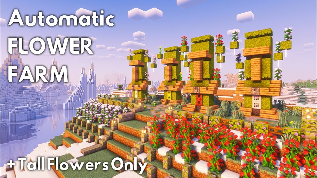 Minecraft Flower Farm Tutorial 1 21 Minecraft Tutorial Youtube