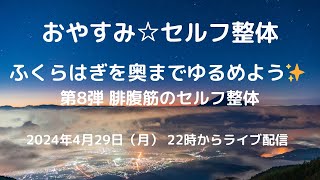 『ふくらはぎを奥まで緩めるセルフ整体』シリーズ⑧ 腓腹筋のセルフ整体 - おやすみ☆セルフ整体 2024年4月29日（月）