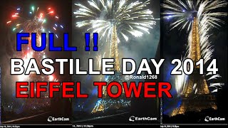 Eiffel Tower - FULL Bastille Day 14th July 2014 Paris fireworks. [no audio]