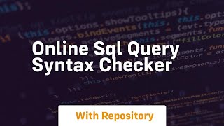 online sql query syntax checker