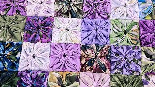 Ua paj ntaub#how to make square fabric yo yo #handmade#square fabric yo yo 4/5/24