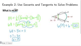 Geometry 10-5: Secant Lines and Segments