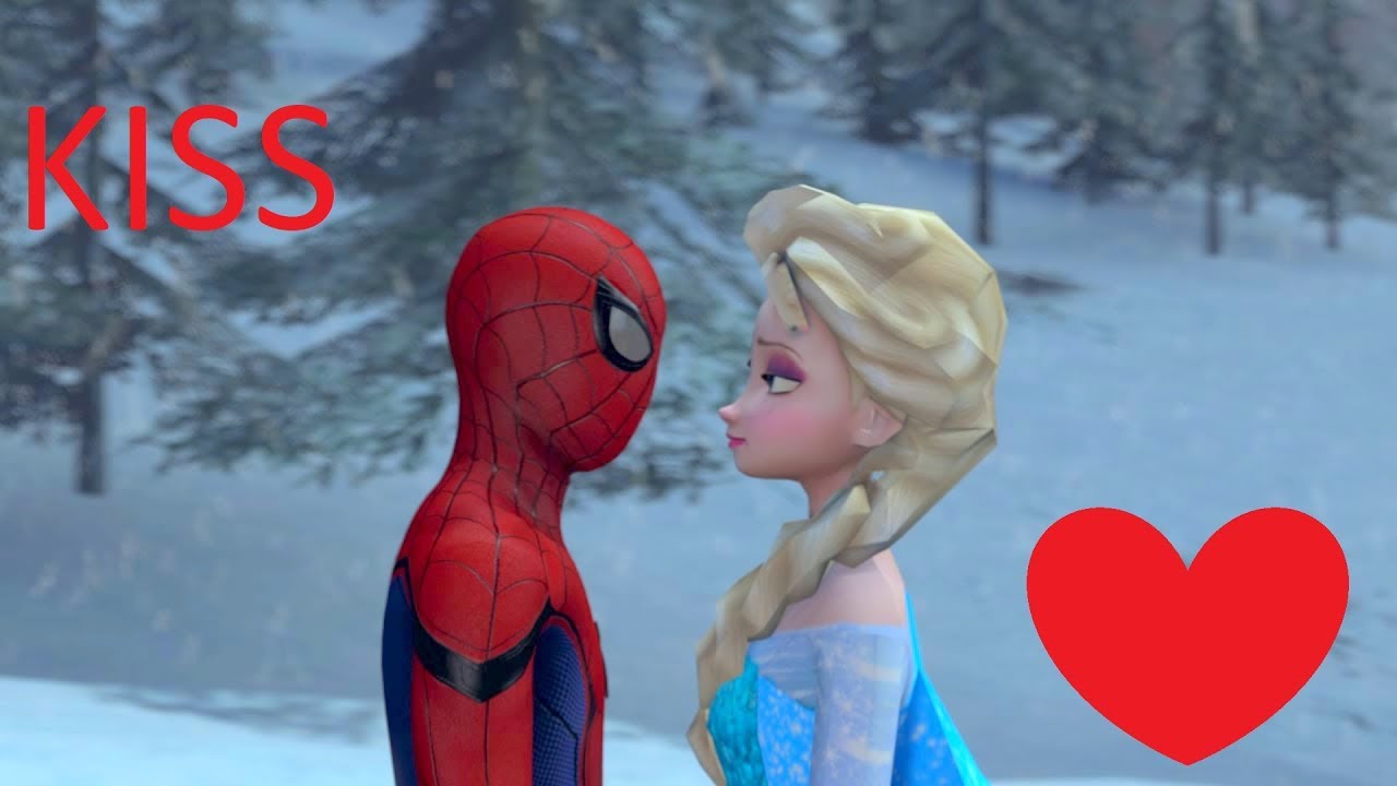 Sfm Spiderman And Elsa Kiss Animation Youtube