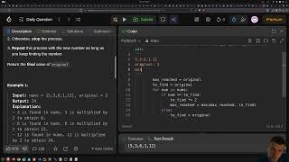 Solving Leetcode Daily 2154. Keep Multiplying Found Values by Two in Python