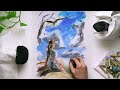 asmr drawing clouds with pastels no talking