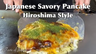 Japanese Food Okonomiyaki Hiroshima style Tokyo Japan 【Eat × Street Food】