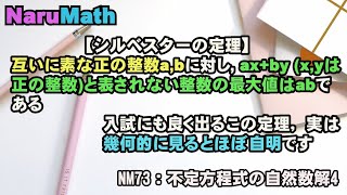 NM73:　不定方程式の自然数解4　鳴門教育大学　教職大学院　整数　ベクトル　シルベスターの定理