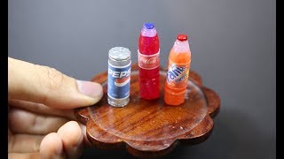 [LXG238] DIY miniature soda bottles using Hot glue - tiny Cocacola, pepsi, etc