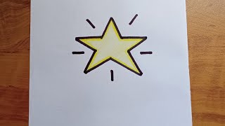 How to draw star||Easy drawing step by step||star drawing tutorial||Izza Arts|| simple star drawing.