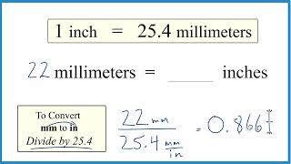 Convert 22 Millimeters to Inches