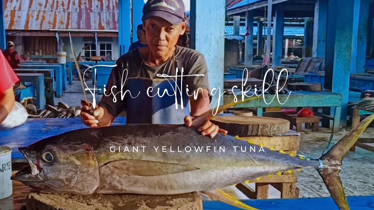 Giant Yellowfin Tuna Cutting Expert Youtube
