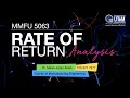 Ch 7 Rate of Return (Part 1: Interpretation of ROR)