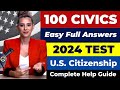 Pass the US Citizenship 1 to 100 Civics Test 2024, USCIS Question/Answer Exam, ciudadania americana