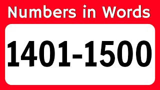 Numbers 1401 to 1500 || 1401 To 1500 Numbers in words in English ||1401-1500 English numbers