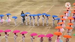 Sports Day Umbrella Drill/ ground performance/ class 3 students drill/ mix instrumental music