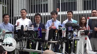 黃之鋒被拒入閘區選   籲港人周六上街抗議