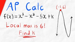 AP Calc Extreme Value Problem (Local Maximum) | Calculus 1 Exercises