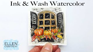 Ink & Wash Watercolor tutoiral