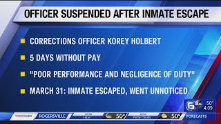 Knox County officer suspended after inmate escape