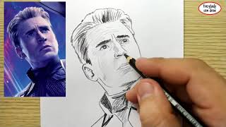 VERY EASY , How to draw captain america / learn drawing academy