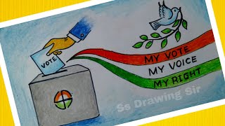 Voters day Poster / My vote is my future Power of one vote Drawing / National Voters day Drawing