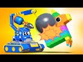 Super Truck -  The DEMOLITION CRANE smashes PIÑATA - Car City - Truck Cartoons for kids