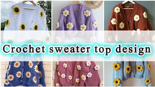 wow!! gorgeous 😍 crochet sweater top design || crochet knitting sweaters for winter 🥶