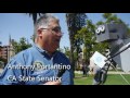 march for science senator portantino talks to joebots