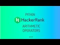 #3 :  Arithmetic Operators | Hackerrank Python Solutions