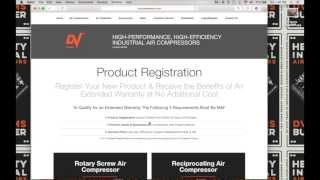 Tutorial - Online Product Registration - Rotary Screw Air Compressors