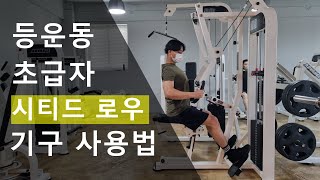 헬스 초보자 등운동 시티드 로우 기구 사용법