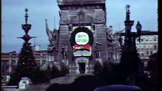 Monument Circle with Holiday Decorations, Circa 1960