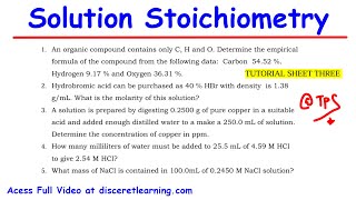 How to find the Empirical Formula - TUTORIAL SHEET 3