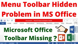 Solve Microsoft Office Word Menu/Toolbar Disappeared Problem | MS Office Menu Toolbar Hidden Problem