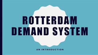 Rotterdam Demand System: An Introduction