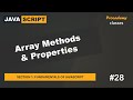 #28 Array Methods & Properties | Fundamentals of JavaScript | A Complete JavaScript Course