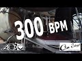 200 to 300 BPM single strokes double bass drumming (ankle technique)